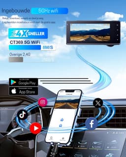 AMA® Dashcam Voor en Achter - Parkeermonitor - Dashcamera - Nachtzicht - 64GB SD-kaart — thumbnail 5