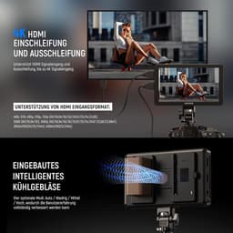 NEEWER F700 7" cameramonitor, 2000 nit HD 1920 x 1080 IPS-touchscreen met 3D LUT, 4K HDMI-loop-in/uit met Peak Focus DSLR Video Assist HDR-golfvorm, cold shoe-bevestiging, 2 NP-F750-accu's en kabels — thumbnail 4