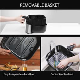 5,5 L Airfryer met Voorverwarmen en Warm Houden - Vetarm, Knapperig Koken voor 2-8 Personen — thumbnail 4