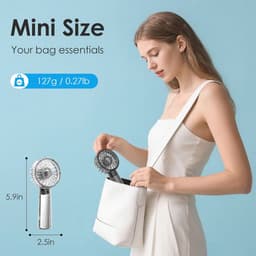 Mini Ventilator - Doorzichtig, USB Oplaadbaar, Lichtgewicht, 3 Snelheden voor Buiten en Reizen — thumbnail 4