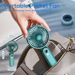 Draagbare Mini Handventilator - Oplaadbare USB Ventilator met 5 Snelheden - Opvouwbare Zakventilator voor Kantoor en Outdoor — thumbnail 3
