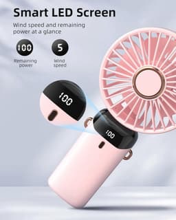 Draagbare Ventilator met Digital Display - Oplaadbare Mini Ventilator met 5 Snelheden en 90° Verstelbaarheid voor Buiten en Binnen — thumbnail 4