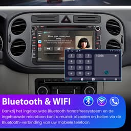 JUNSUN Andriod Autoradio Met CD DVD DAB+ Geschikt voor VW Golgf 5 6 Plus/Tiguan/Touran/Caddy/Jetta/Polo/EOS Passat - GPS-navigatiesysteem - Bluetooth - WIFI - Stuurwielbediening - USB - 8 inch IPS-scherm - 2DIN Plug & Play — thumbnail 3