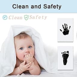 Allecta - Baby Footprint en Handprint Fotolijst Klei Kit voor pasgeborenen, Jongens en Meisjes - zwart — thumbnail 3