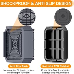 4x Meubelverhogers Grijs - Wasmachine & Droger Voeten - Verstelbare Verhoging voor Bank, Bed of Tafel - 4 cm — thumbnail 4