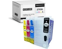Navulbare Inktcartridge Vervanging voor 27XL/27XXL Geschikt voor Diverse Printers