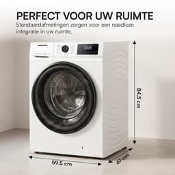 Heinner HWM-H9014INVA+++ Wasmachine 9 kg – 14 Programma’s Met Stoomfunctie & Voorwasprogramma – 1400 tpm – LED Display – Energieklasse A – Wit – 5 Jaar Garantie — thumbnail 8