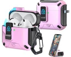 Beschermhoes voor AirPods Pro 2e & 1e Generatie Oplaadcase - Valbestendig, Inclusief Karabijnhaak