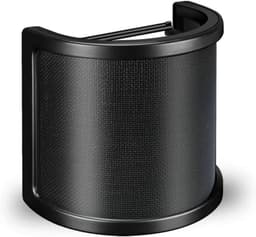 Microfoon Popfilter - 8.7*8*3 cm - Windkap voor Microfoon - Metalen - Popkiller - Studio Accessoire - Handheld Microfoon Popfilter - Zwart - Bescherming tegen Plofgeluiden en Windruis - Pop Filter - Popruis Vermijden — thumbnail 1