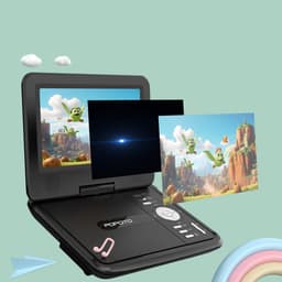 Draagbare DVD Speler Auto - 9,5" Draaibaar HD-Scherm - Draagbare DVD Speler - USB - 7.5 Inch Draaibaar HD Scherm - 4-6 Uur Speeltijd - Voor SD-kaart/USB/Sync TV - Zwart — thumbnail 2