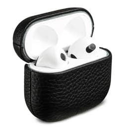 Accezz Echt Leren Case - Hoesje geschikt voor AirPods 3 (2021) - Zwart — thumbnail 1