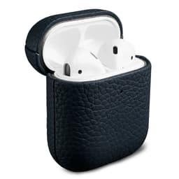 Accezz Echt Leren Case - Hoesje geschikt voor AirPods 1 / 2 - Donkerblauw — thumbnail 1