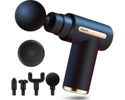 Pure17 Massage Gun – Draadloos Massagepistool voor Sport & Ontspanning – Krachtige Spiermassage – Inclusief Opzetstukken – Oplaadbaar – Zwart – Voor Thuis & Onderweg