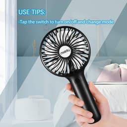 Set van 2 Handventilators USB C Oplaadbaar - Krachtige Mini Ventilator met 5000mAh Batterij (Tot 20u looptijd) — thumbnail 3