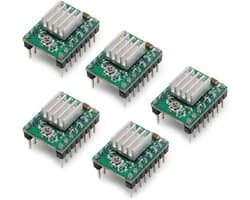 5 Stuks Stappenmotor Driver Modules met Koellichaam voor 3D Printer