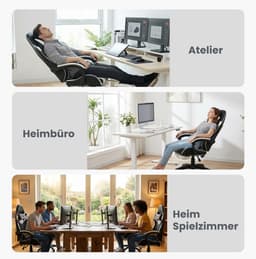 Gamingstoel - Ergonomisch Met Voetsteun - Draaibaar En In Hoogte Verstelbaar - Kunstleer - Zwart/Wit — thumbnail 3