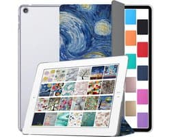 Hoesje met Slaap/Waakfunctie voor iPad Air 1 (9.7 Inch 2013) - Transparante Achterkant en Sterrenhemel Print