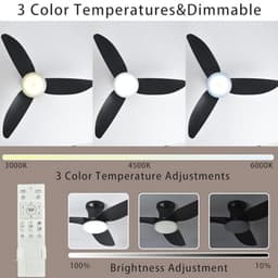 Dimbare Plafondlamp met Ventilator - Moderne LED Lamp met Afstandsbediening voor Woonkamer en Slaapkamer — thumbnail 3