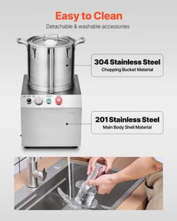 VEVOR Keukenmachine Groentenhakmolen Food Grade RVS Mixer 15L — thumbnail 4