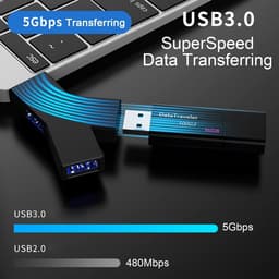 USB Hub 3 Poorten (2x USB 2.0 + 1x USB 3.0) - Mini Externe Adapter voor PC en Laptop - Zwart — thumbnail 3