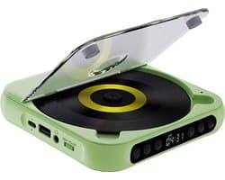 Draagbare Bluetooth-cd-speler met USB-C-snelladen – Ultradun en compact – Ondersteunt MP3/WMA-formaten – Geschikt voor zowel reizen als thuisgebruik – Groen