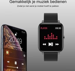 Belesy® HUNDRED - Smartwatch - Heren & Dames - Horloge - 1.3 inch - Kleurenscherm - Full Touch - Stappenteller - Multi Sport - 100+ Watchfaces - Maak uw eigen wijzerplaat - Siliconen - Watch geschikt voor Android en iOS - Moederdag — thumbnail 3