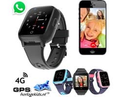 GPSHorlogeKids - GPS horloge kind – smartwatch kinderen – WhatsApp – 4G videobellen – spatwaterdicht – GPS tracker – SOS alarm – incl. simkaart en online installatie hulp – Fox Zwart