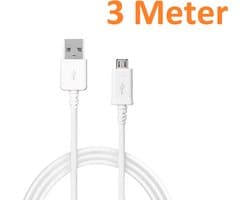 3 Meter Geschikt voor: Micro Usb kabel oplaadkabel Geschikt voor: Alcatel / LG / Motorola / Samsung / Huawei / Sony / E-reader Kobo / Playstation 4 Game Controller PS4 - Wit