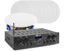 Geluidsinstallatie met Bluetooth - Power Dynamics - PV240BT versterker met 8x NCSP5 plafond speaker