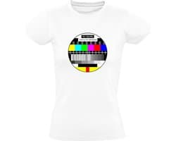 Geen Signaal Logo Televisie Dames T-shirt - tv - retro - beeldscherm - verbinding - testbeeld - stand by - stand-by - buiten werking - pauze