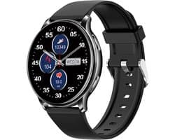 Qarano Pegasian Pro Smartwatch - Smartwatch Heren - Smartwatch Dames - Smartwatch - Heren - Dames - Volledige Bel Functie - Bericht Notificatie - Activity Tracker - Bloeddruk Meter - Stappenteller - Verbrande Calorieën - Siliconen Band - Zwart