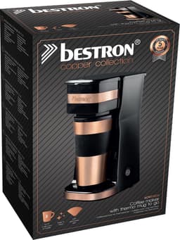 Bestron Koffiezetapparaat filterkoffie 750W - ACM112CO - 0,42L, 2 grote koppen - Thermosbeker - Koper - 5 jaar garantie — thumbnail 4