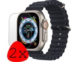Screenprotector Geschikt voor Apple Watch Ultra Screenprotector Tempered Glass Beschermglas - Screenprotector Geschikt voor Apple Watch Ultra (49 mm) Screen Protector - 2 Stuks