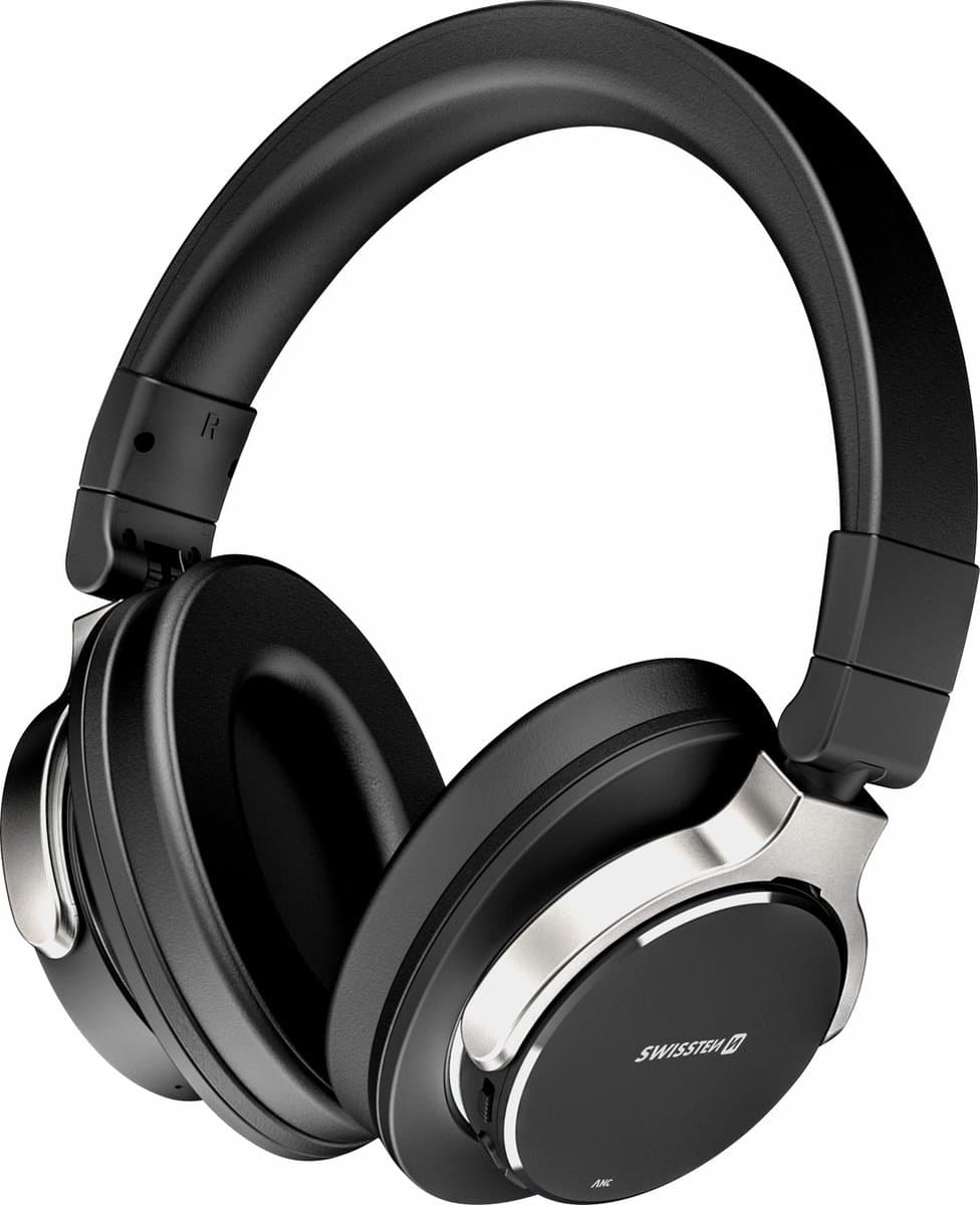Swissten Jumbo - Draadloze Bluetooth Over-ear koptelefoon met Noise Cancelling - Zwart — afbeelding 1