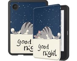 Hoes Geschikt voor Kobo Clara 2E Hoesje Bookcase Cover Hoes - Hoesje Geschikt voor Kobo Clara 2E Hoes Cover Case - Kat