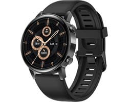 Belesy® MIRACLE - Smartwatch Heren - Horloge – Stappenteller – Calorieën - Hartslag – Sporten - Belfunctie - Je eigen foto als wijzerplaat - Kleurenscherm - Full Touch – Siliconen - Zwart - Moederdag
