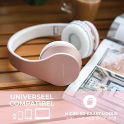PowerLocus P1 Bluetooth Koptelefoon – Draadloos – Over Ear – Met Microfoon – Inklapbaar - incl. Hoes – Rose Gold — thumbnail 7