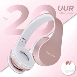 PowerLocus P1 Bluetooth Koptelefoon – Draadloos – Over Ear – Met Microfoon – Inklapbaar - incl. Hoes – Rose Gold — thumbnail 9