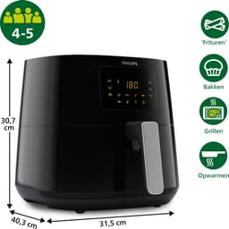 Philips Airfryer Essential 3000 Series - HD9270/70 - 6,2 liter (XL) - Heteluchtfriteuse - 7 snelkeuze programma's - 90% minder vet — thumbnail 4