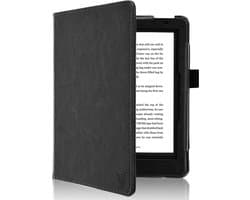Hoes geschikt voor Kobo Aura Edition 2 - Book Case Premium Sleep Cover Kunstleer Hoesje met Auto/Wake Functie - Zwart