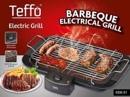 Teffo Electrische Barbecue - Grilloppervlak (LxB) 10x40 cm - 2000W - Op Tafel - Zwart — thumbnail 2