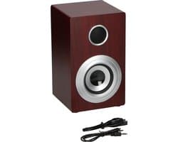 Soundlogic Retro Draadlloze Speaker - Oplaadbare Accu - Donker Hout Design - Bluetooth / Aux (donkerbruin)