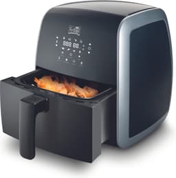 FRITEL Airfryer SnackTastic® 5804 – Airfryer / Heteluchtfriteuse 3,2L – 1450W – Voor 2-5 Personen – Digitaal Touchscreen – 8 Programma’s – Compact – Soft Leder Look – Zwart — thumbnail 1