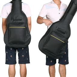 Áengus Gitaartas Akoestische Gitaar – 40/41 Inch – Western Gitaarhoes met 7 mm Voering – Rugzak – Zwart — thumbnail 5