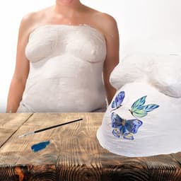 Chuckle Gipsbuik Afdruk Pakket voor Zwangere - inclusief Gipsverband/Gipsrollen & 12 Kleuren Verf - Ideaal Kraamcadeau/Babycadeau — thumbnail 2