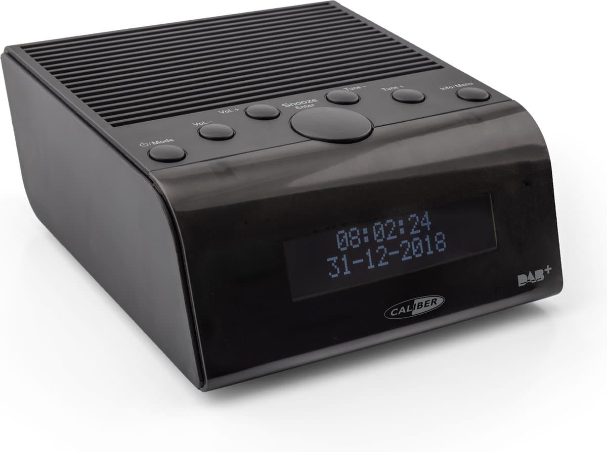 Caliber Wekkerradio - FM Radio - Digitale wekkerradio - Dimbaar LED Display - twee alarmen - Snooze functie - kleur Zwart (HCG011DAB) — afbeelding 1