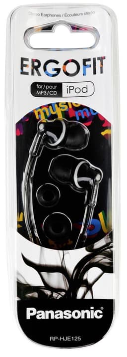 Panasonic RP HJE125E-K - Ergofit - headphones - in-ear - black — thumbnail 5