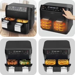 MAXXMEE Airfryer met dubbele mand - 2 x 3,8 l - 2400W - 6 programma's — thumbnail 5
