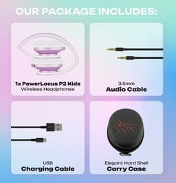 PowerLocus P2 draadloze Over-Ear Koptelefoon Inklapbaar koptelefoon voor kinderen - veilig volume van 85 dB - Bluetooth Hoofdtelefoon - Met microfoon — thumbnail 8