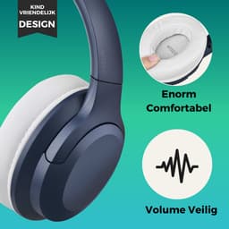 WiseQ ANC Koptelefoon Kinderen – Actieve Noise Cancelling – Draadloze Koptelefoon Kind – 35u Bluetooth – Hufterproof – Over Ear - Geluidsdempende koptelefoon met Microfoon - Blauw — thumbnail 6